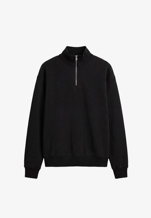 PULL&BEAR, QUARTER-ZIP - SWEATSHIRT - Sweater - black