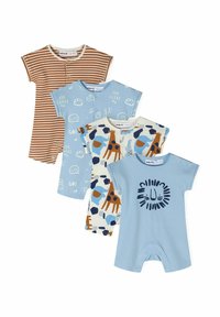 MINOTI - 4 PACK SHORT SLEEVE ROMPERS  - Pajac - light blue beige Miniaturna slika 1