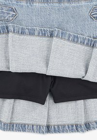 Abercrombie & Fitch PULL TAB PLEATED SKORT - Denimová sukňa - twirl