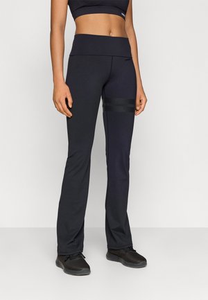 FOLD OVER FLARE LEGGINGS - Legíny - black