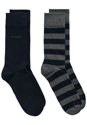 GANT 2-PACK BARSTRIPE SOLID - Čarape - charcoal melange