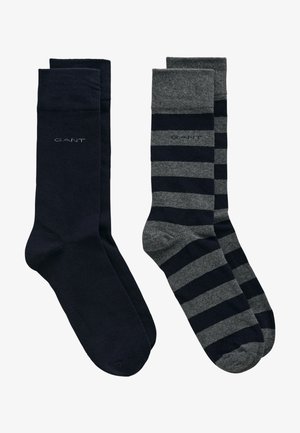 GANT 2-PACK BARSTRIPE SOLID - Chaussettes - charcoal melange