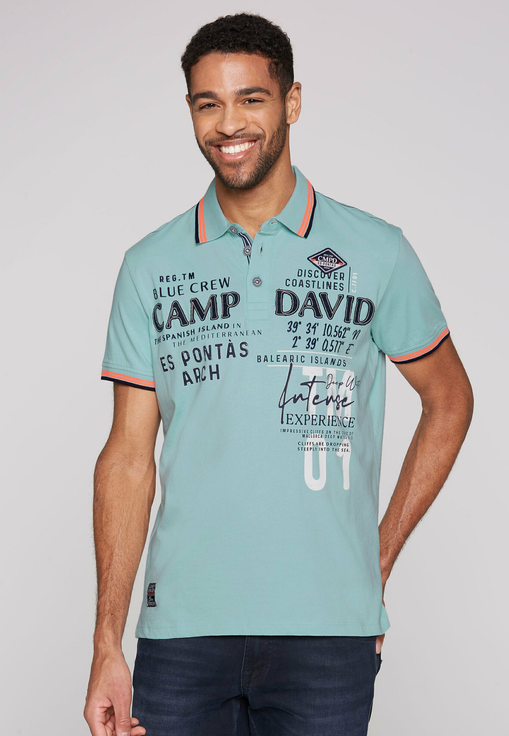 polo shirt camp david sweatshirt hellblau