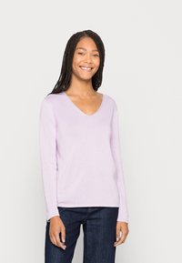 TOM TAILOR BASIC V-NECK - Camisola - iris flower