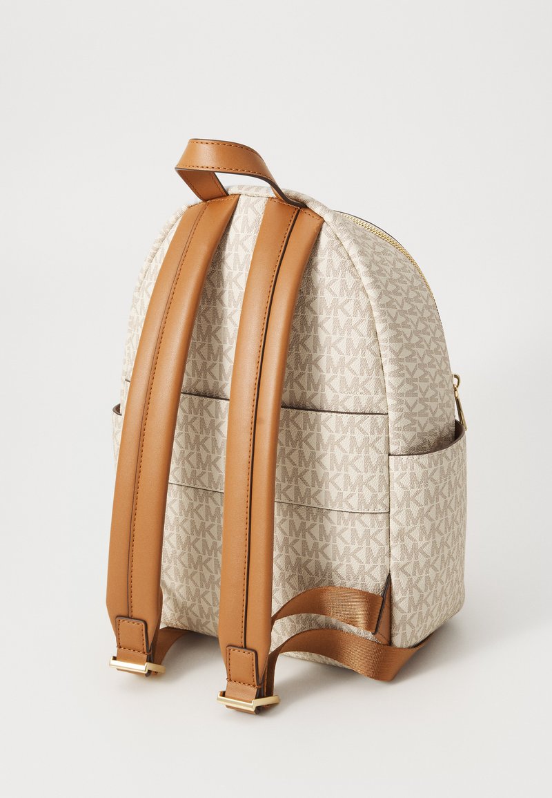 Michael Kors Ivory Woven Leather Backpack with Gold Studs Michael Kors White Studded Leather Mini Backpack | Gold  main image 4