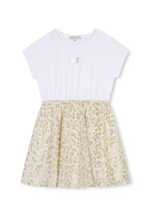 Michael Kors Kids IMPRIMÉE - Robe en jersey - ecru dore