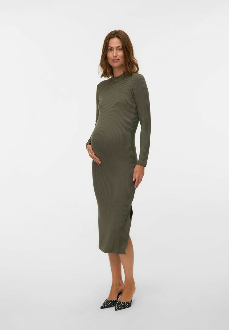 slim fit dress slacks Angel Maternity Lilliana Maternity Green Maxi Dress in Paisley