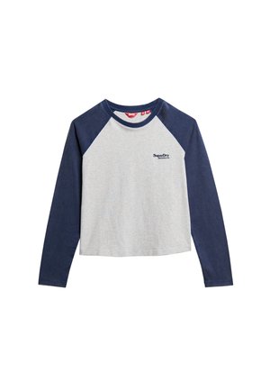 Superdry & Co ESSENTIAL LOGO BASEBALL - Longsleeve - richest navy glacier grey marl