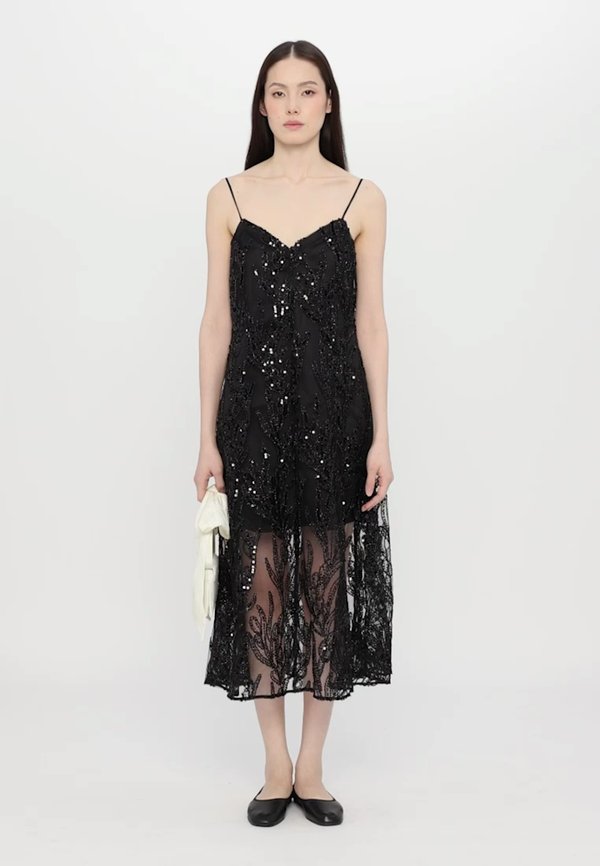 V NECK MIDI DRESS EMBROIDERED SEQUINS - Cocktail dress / Party dress - abstract embellishment2
