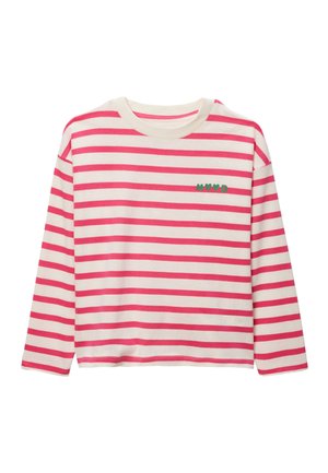 À INSCRIPTION RAYÉ EN GOTS - T-shirt à manches longues - fluo rose