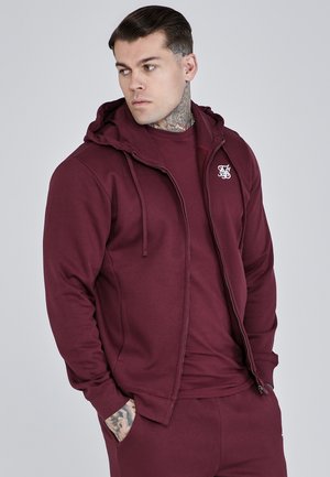 ESSENTIALS - Mikina na zip - burgundy