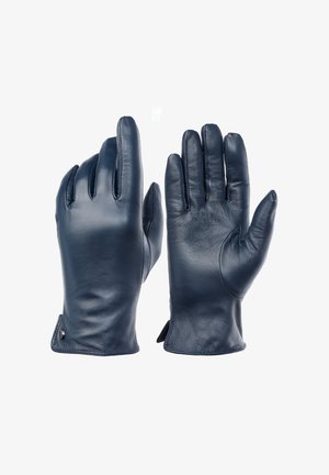 Mornarske kožne rukavice s glatkom teksturom, pet prstiju i laganim proširenjem na zapešću. Imaju minimalan hardver na rubu.