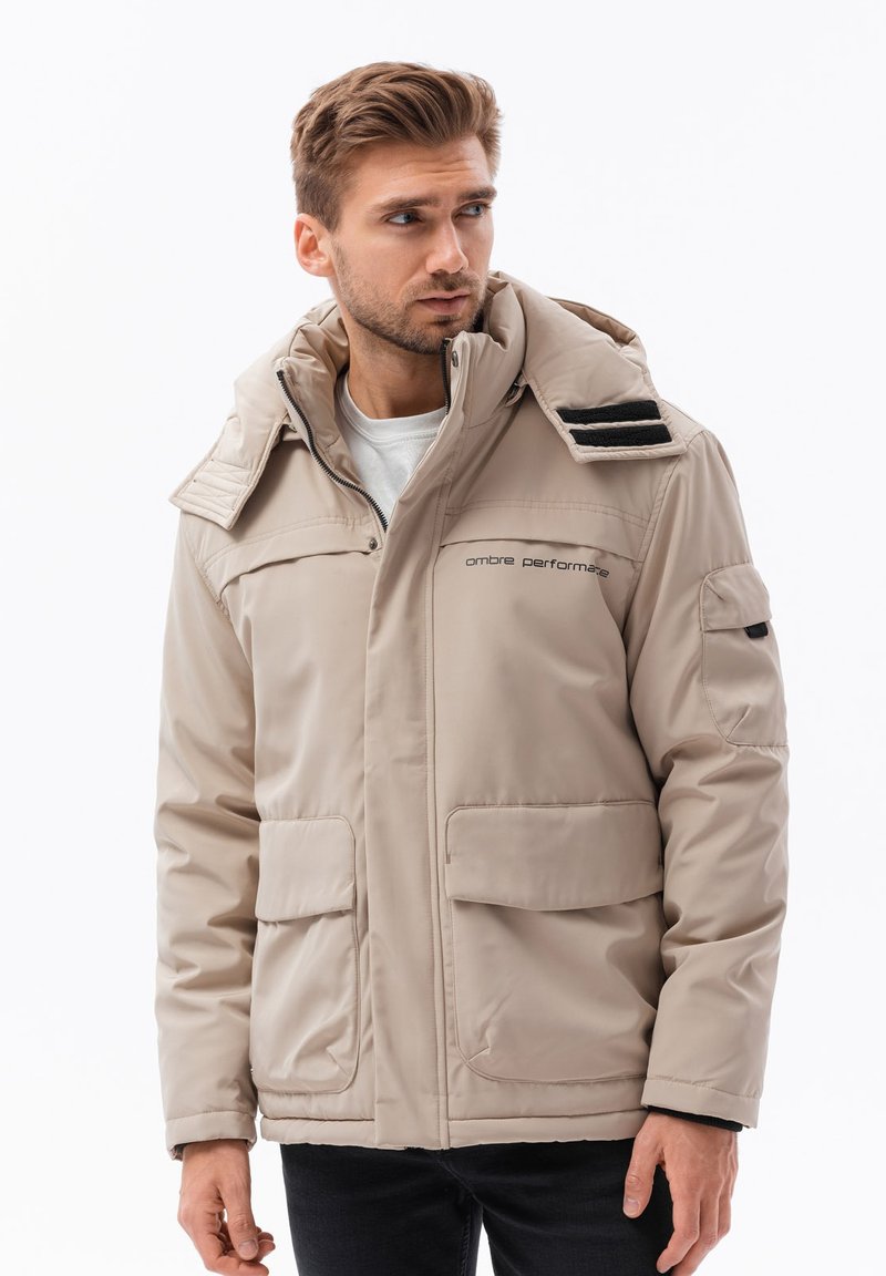 Ombre HOODED OM-JAHP-0128 - Vinterjacka - beige
