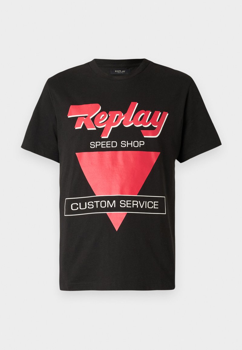 Replay T-shirt print zwart