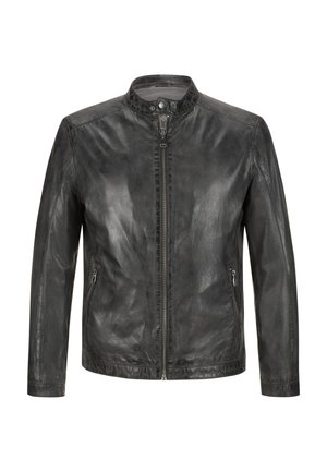 MSLACONA - Leather jacket - dunkelgrau