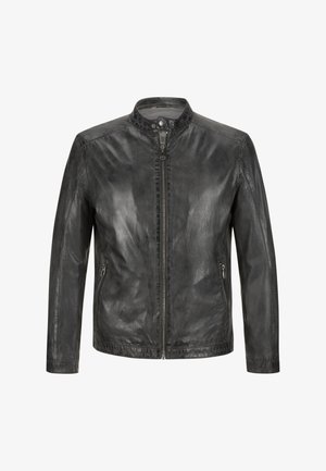 MSLACONA - Leather jacket - dunkelgrau