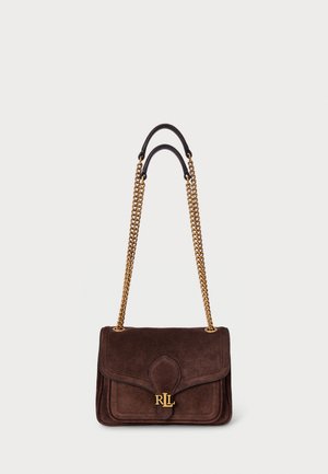 Lauren Ralph Lauren SUEDE SMALL BRADLEY CONVERTIBLE BAG - Cross body bag - dark hickory