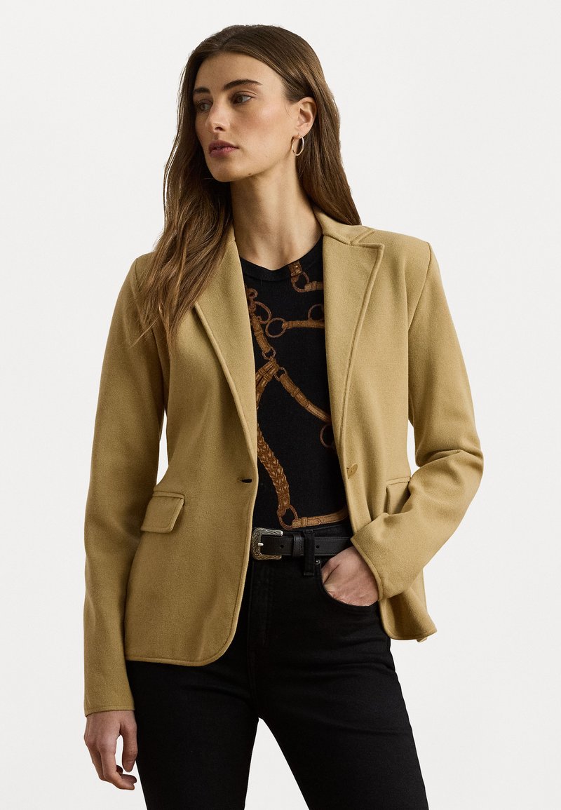 Lauren Ralph Lauren COTTON BLEND JUMPER BLAZER - Ζακέτα - camel