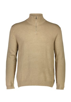 Lindbergh HALF ZIP - Stickad tröja - sand mel