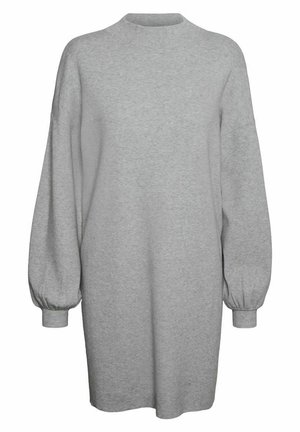 VMNANCY FUNNELNECK - Strickkleid - light grey melange