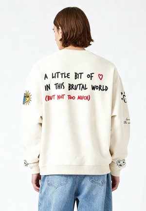 TATTOO BRUTAL EMBROIDERY UNISEX - Sweatshirt - off-white