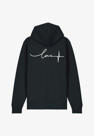 FREQUENCY BACK EMBROIDERY - Sweat zippé - black