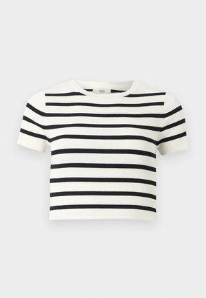JDY, JDYCIRKELINE CROP  - Camiseta estampada - cloud dancer/black
