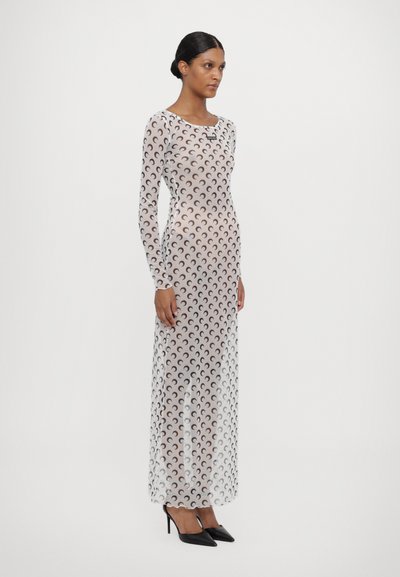 MARINE SERRE MOON PRINTED PANELLED DRESS - Vestido comprido - optical white