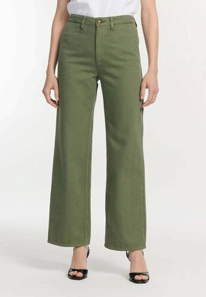 SWANN HIGH WAIST WIDE - Straight leg jeans - clover