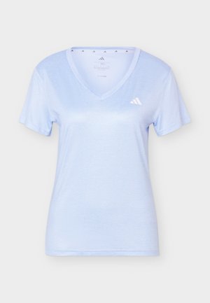adidas Performance, WORKOUT ESSENTIALS HEATHER V NECK - T-shirt de sport - crystal sky