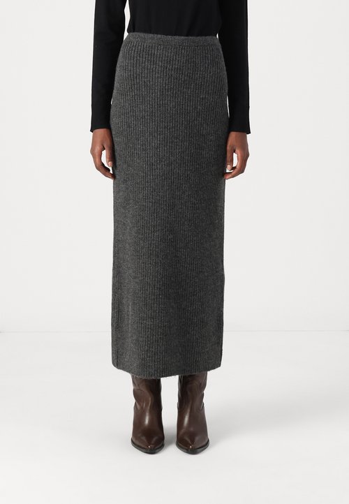 Selected Femme SLFSHELLY ANKLE SKIRT - Maksihame - black/musta - Zalando.fi