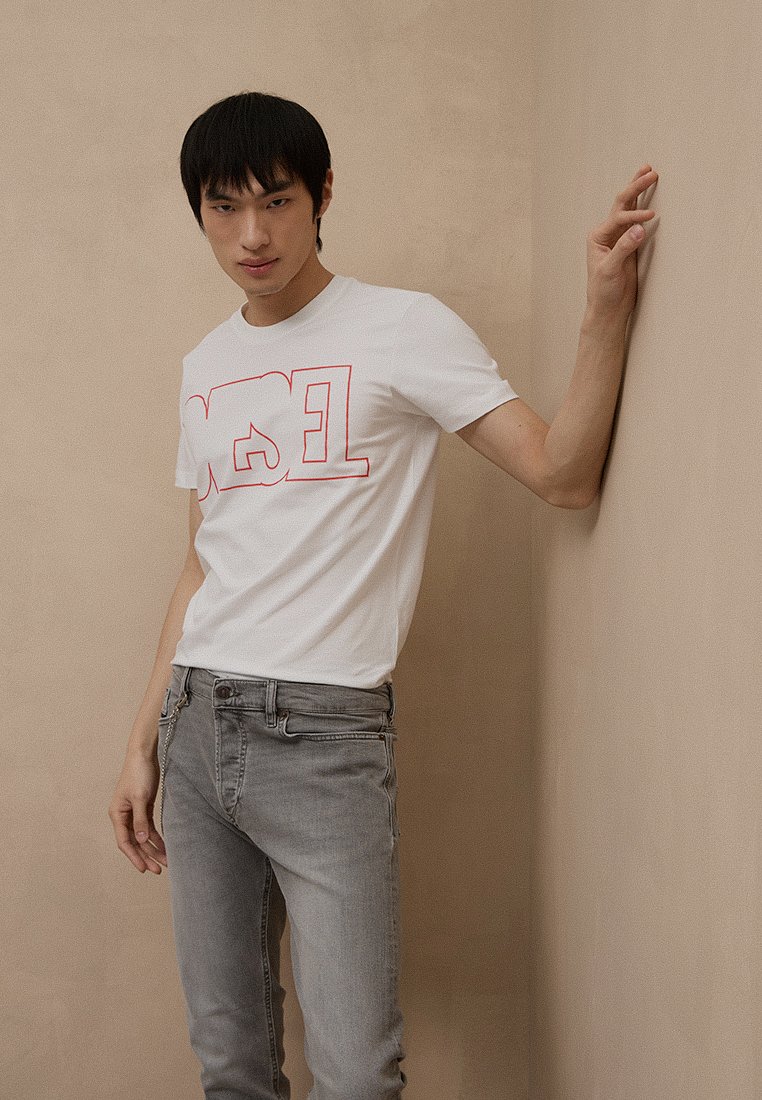 Diesel T-shirt print wit