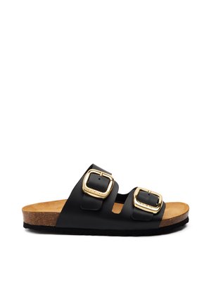 Frau Shoes DOUBLE-SLIDERS - Muiltjes - black