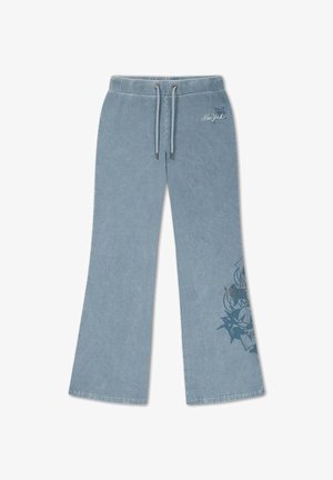 Ed Hardy, WOMENS CROSS AND THORNS WASHED FLARED JOGGERS - Trousers - blue