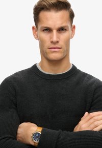 Superdry & Co TEXTURED CREW - Pullover - raven black heather