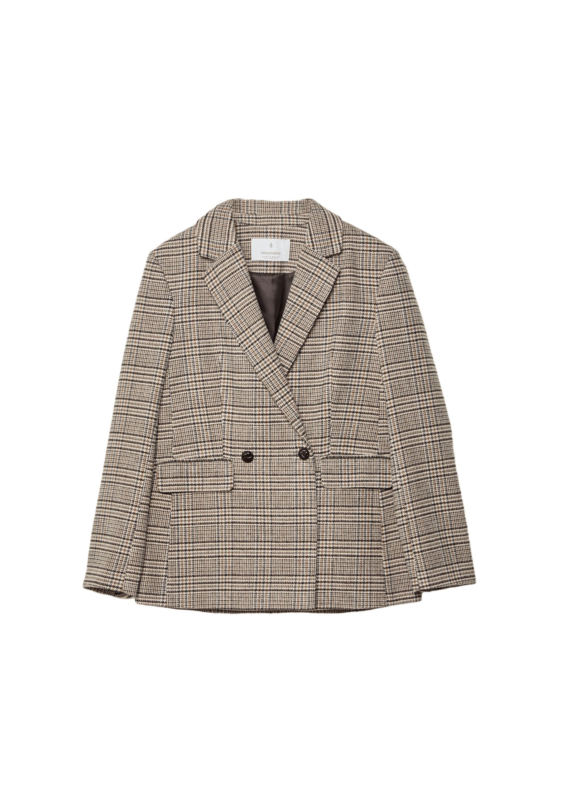 Stradivarius REGULAR FIT CHECK Blazer dark brown/marrone scuro