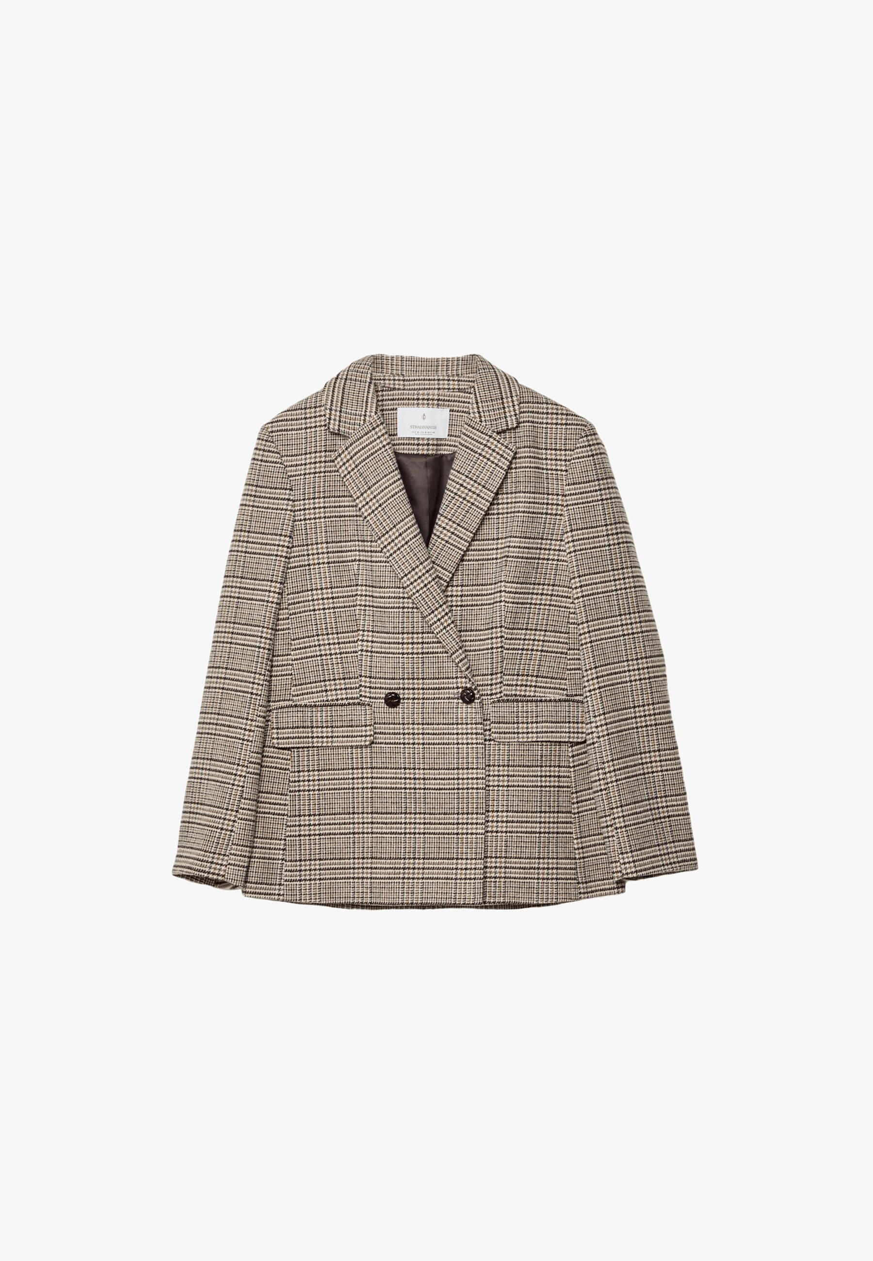 Stradivarius REGULAR FIT CHECK Blazer dark brown/marrone scuro