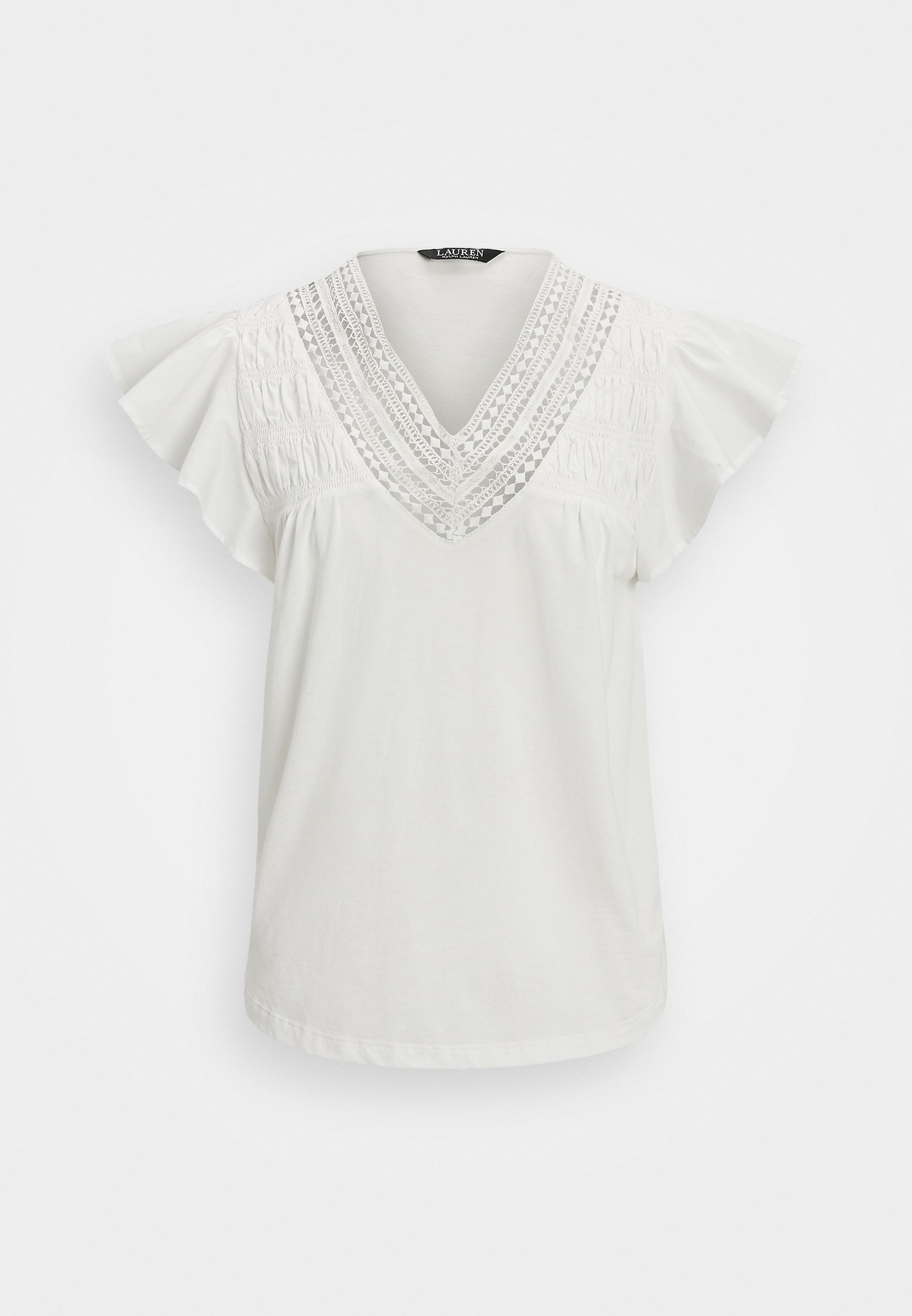 売れ筋商品|||ラルフローレン Tシャツ レディース トップス UPTOWN COTTON MODAL JERSEY SHORT SLEEVE PULLOVER - Basic T-shirt - white Lauren Ralph Lauren UPTOWN COTTON MODAL JERSEY SHORT SLEEVE