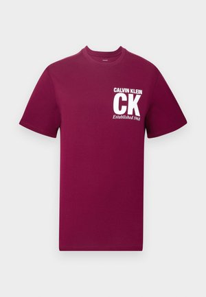 Calvin Klein, CORNER GRAPHIC - T-shirt imprimé - berry glaze