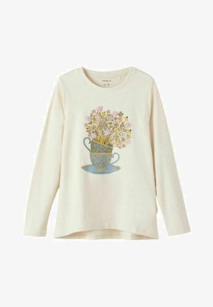 MIT LANGEN ÄRMELN GLITZERPRINT - Langarmshirt - peyote melange