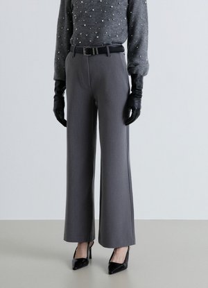 Calliope, PANTALONE LUNGO TINTA UNITA - Pantaloni - grigio fumo melange
