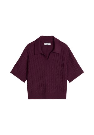 Marc O'Polo DENIM, KNIT POLOSHIRT SHORTSLEEVE, CABLE - Poloshirt - mahagony jam
