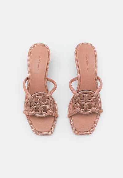 Tory Burch PAVE GEO BOMBE MILLER LOW HEEL - Magas sarkú papucsszandálok - malva