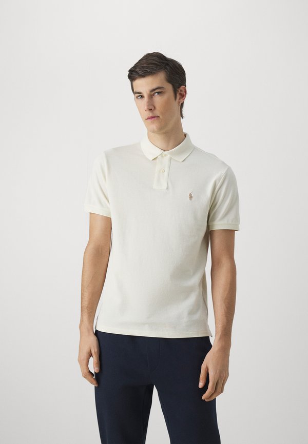 CUSTOM SLIM FIT MESH POLO SHIRT - Polo shirt - parchment cream