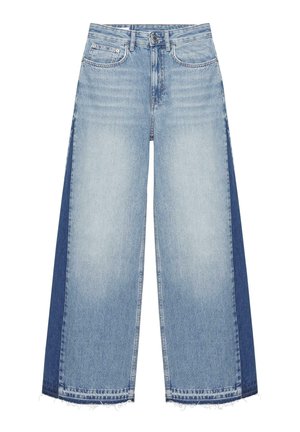 PULL&BEAR, WIDE-LEG PATCHWORK - JEANS - Wide leg - blue denim