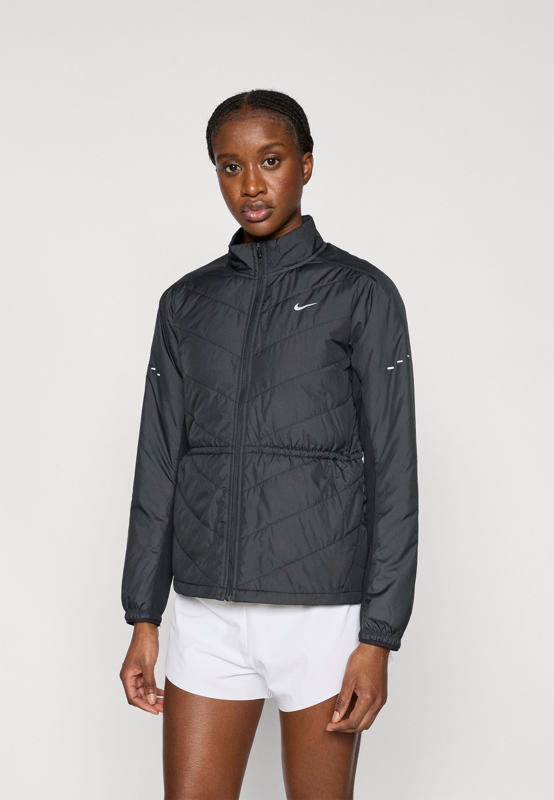 nike silver high neck padded jacket
