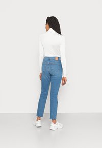 Pieces Calças de ganga de perna direita - medium blue denim