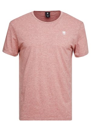Herre kortærmet t-shirt med rund hals i meleret støvet pink, med lille hvid G-Star RAW logo på venstre bryst.