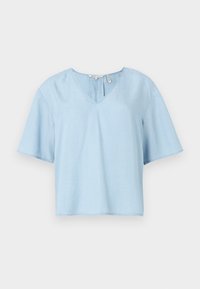 V NECK - Bluza - light stone bright blue denim