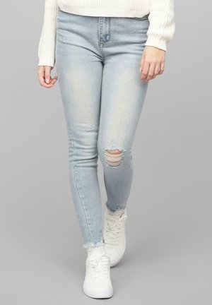 Cloud 5ive HIGH-WAIST MIT DESTROY DETAILS 5 POCKETS - Jeans Skinny Fit - medium blue